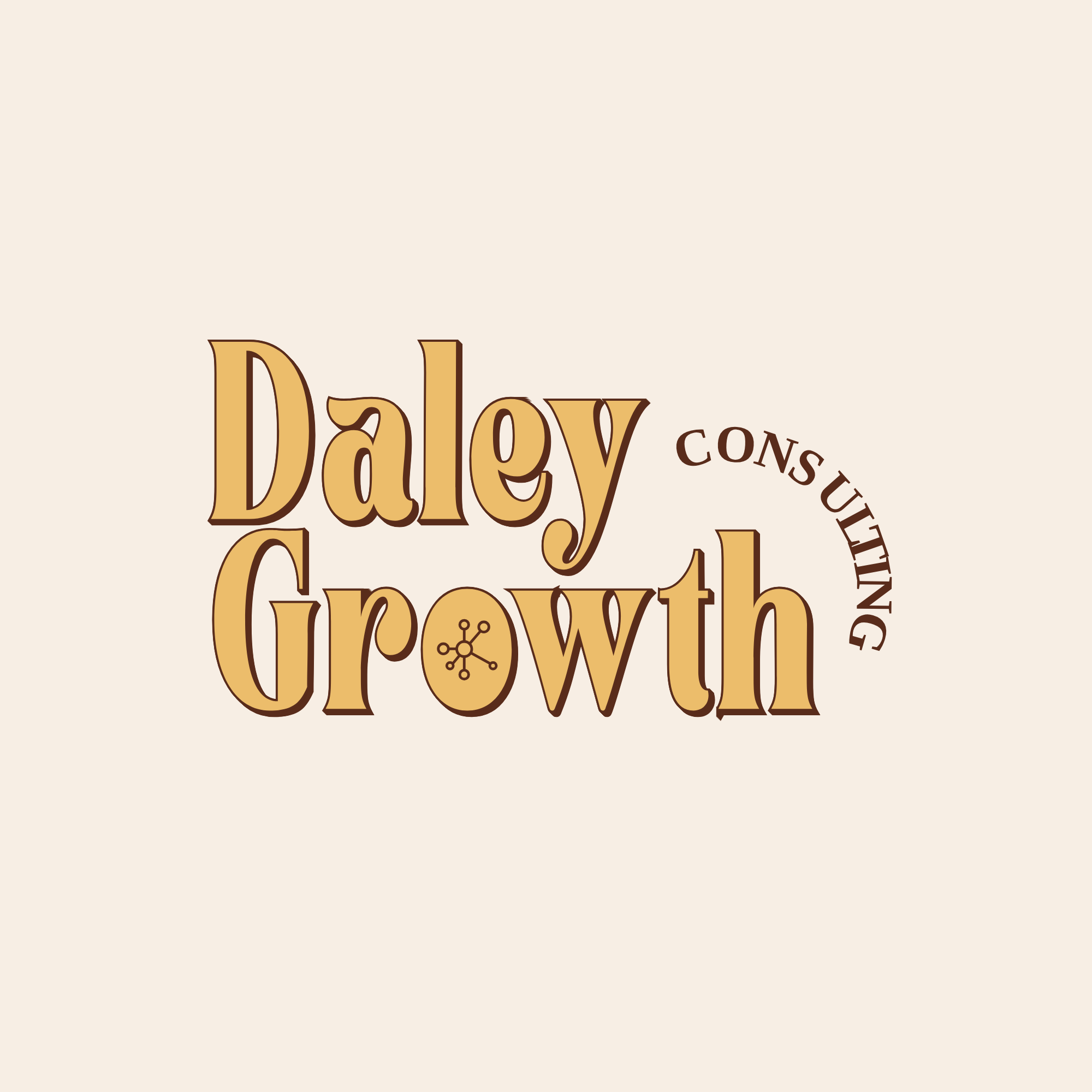 Daley Growth Consulting logo, yellow on cream